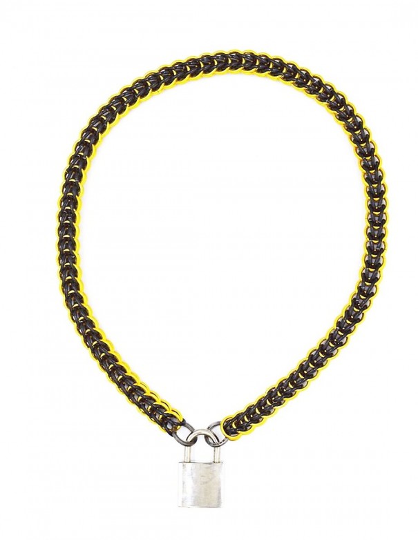 Chainmail Collar Full - Black Yellow