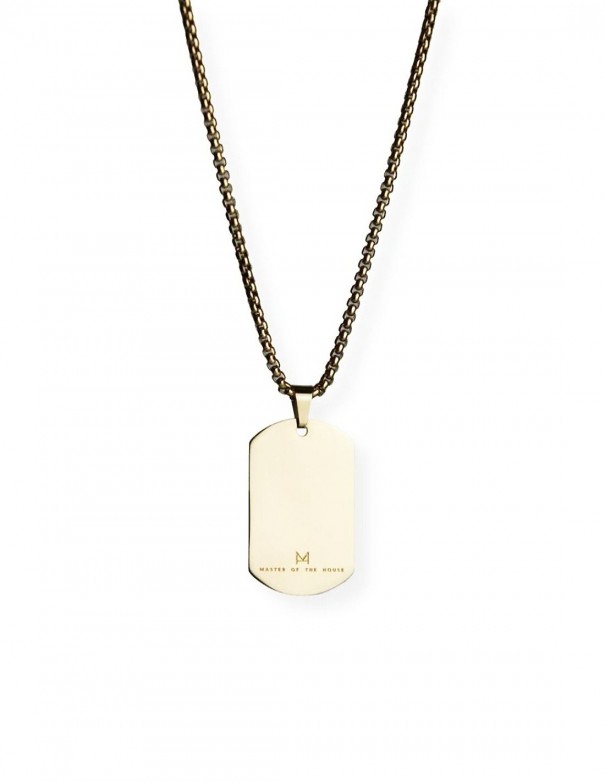 Master of the House Dog Tag Stainless Steel Gold Plating