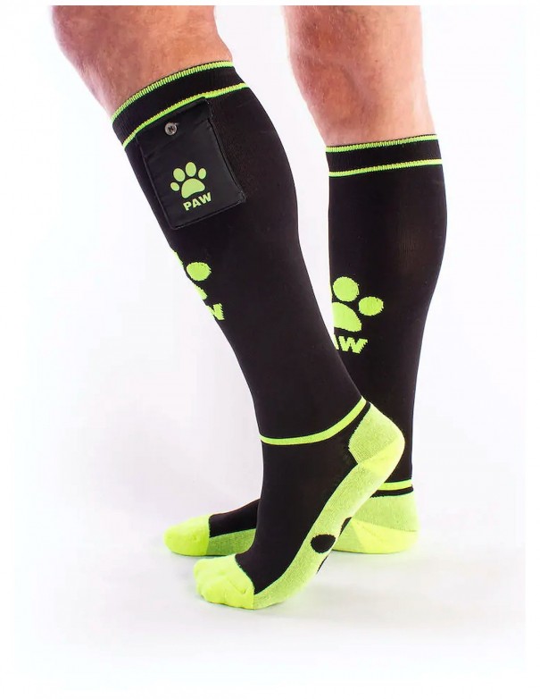 BRUTUS PUPPY Party Socks w. Pockets Black / Neon Yellow