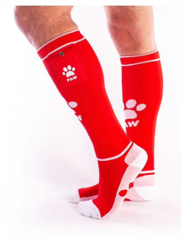 BRUTUS PUPPY Party Socks w. Pockets Red / White