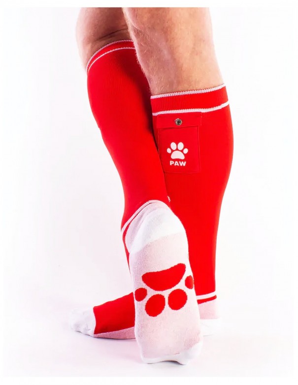BRUTUS PUPPY Party Socks w. Pockets Red / White
