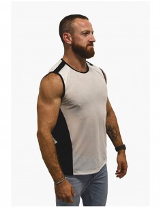 Mister B URBAN Mesh Sleeveless Shirt Black White
