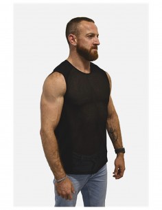 Mister B URBAN Mesh Sleeveless Shirt Black