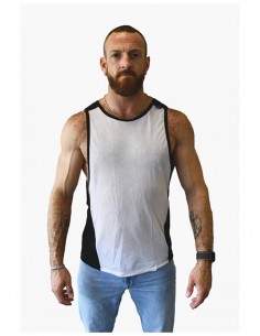 Mister B URBAN Mesh Tanktop Black White 2